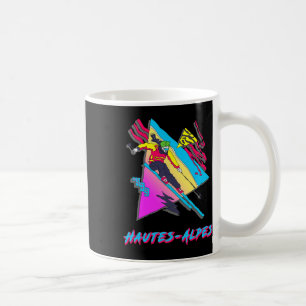 Vibrant Skiing Adventure In Hautes-alpes Retro Ski Coffee Mug