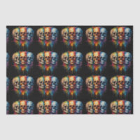 Vibrant Skull Art on Black Background