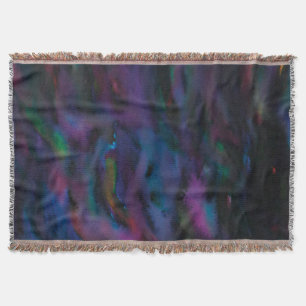 Vibrant smokey purples water colour throw blanket