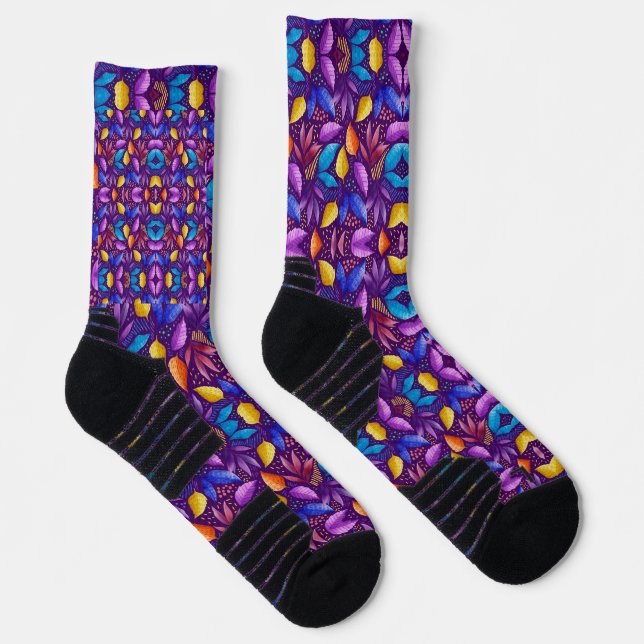 Vibrant socks with a kaleidoscope design  (Right)