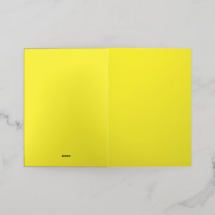 Vibrant Solid Yellow Background Foil Greeting Card