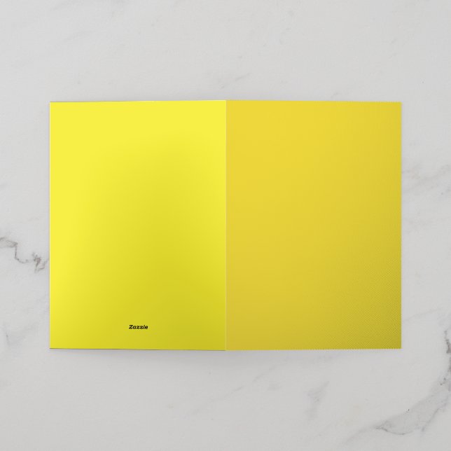 Vibrant Solid Yellow Background  Foil Greeting Card (Outside Laydown)