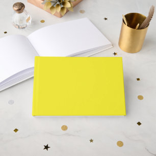 Vibrant Solid Yellow Background Guest Book