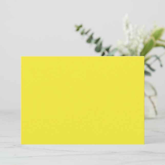 Vibrant Solid Yellow Background  Holiday Card (Standing Front)