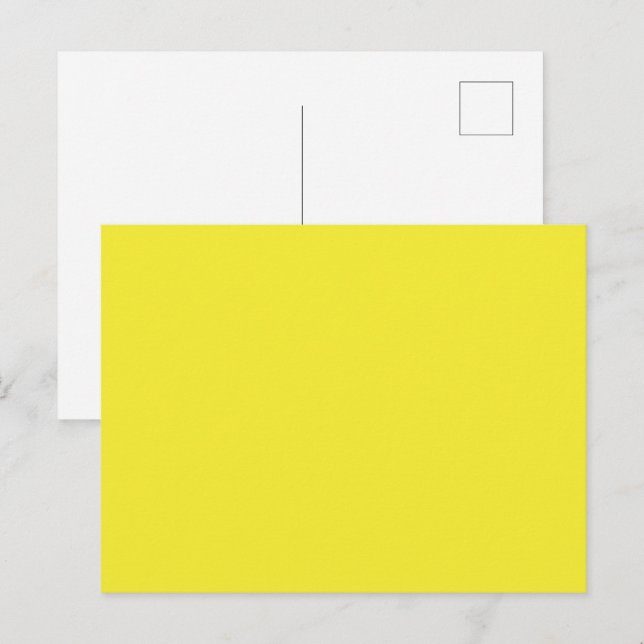 Vibrant Solid Yellow Background  Holiday Postcard (Front/Back)
