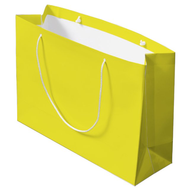 Vibrant Solid Yellow Background  Large Gift Bag (Back Angled)
