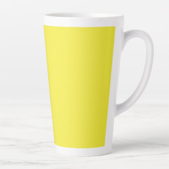 Vibrant Solid Yellow Background  Latte Mug (Right)