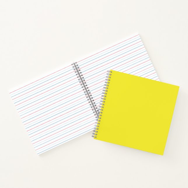 Vibrant Solid Yellow Background  Notebook (Inside)