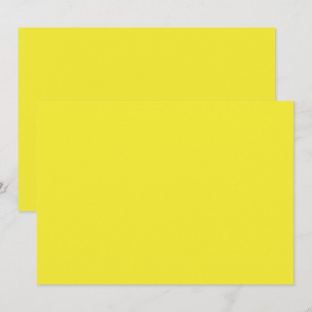 Vibrant Solid Yellow Background  Thank You Card (Front/Back)