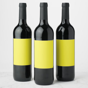 Vibrant Solid Yellow Background Wine Label