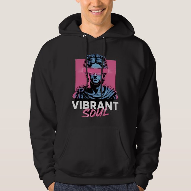 VIBRANT SOUL | Aesthetic Vaporwave Greek Statue Hoodie (Front)