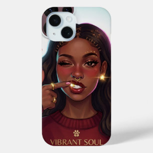 Vibrant Soul Afro Beauty Illustration  iPhone 15 Case
