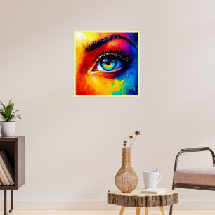 Vibrant Soul Colorful Eye Painting  Poster