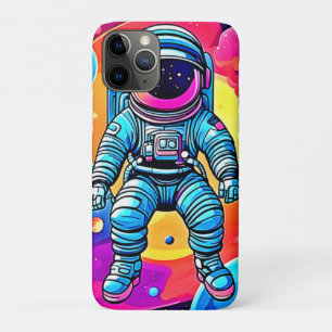 Vibrant Space Cartoon Art: Astronaut Dreams iPhone 11 Pro Case