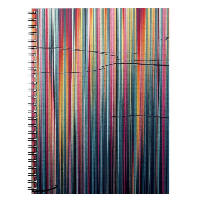 Vibrant Spectrum: A Modern Abstract Vertical Line  Notebook (Front)