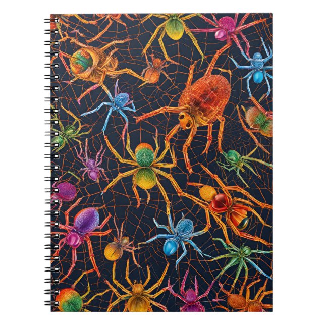 Vibrant Spider Web Notebook – Colourful Design (Front)