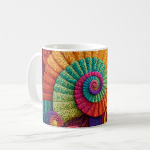 Vibrant Spiral Abstract Patterns Coffee Mug