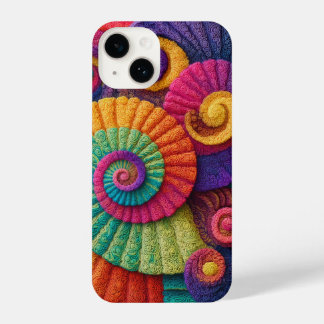 Vibrant Spiral Abstract Patterns iPhone 14 Case