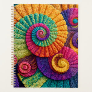 Vibrant Spiral Abstract Patterns Planner