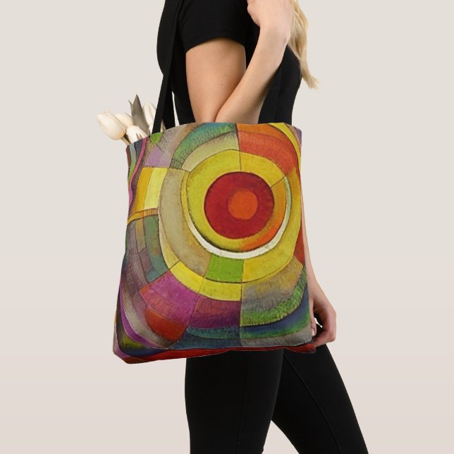 Vibrant Spiral Art Tote Bag – Bold & Artistic (Close Up)