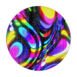 Vibrant Spiral Fantasy Pattern Cutting Board