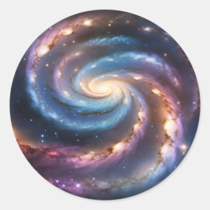 Vibrant Spiral Galaxy Classic Round Sticker