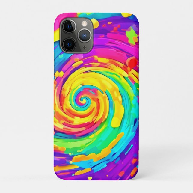 Vibrant Spiral Splash Colours Art Case-Mate iPhone Case (Back)