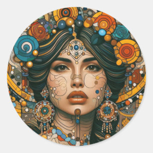 "Vibrant Spirit" Classic Round Sticker