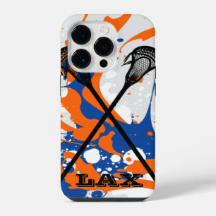 Vibrant Splash Lacrosse Sticks Personalised iPhone Case