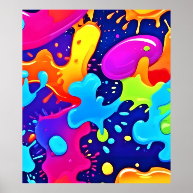 Vibrant Splash of Colour Art Explosion Poster (Front)