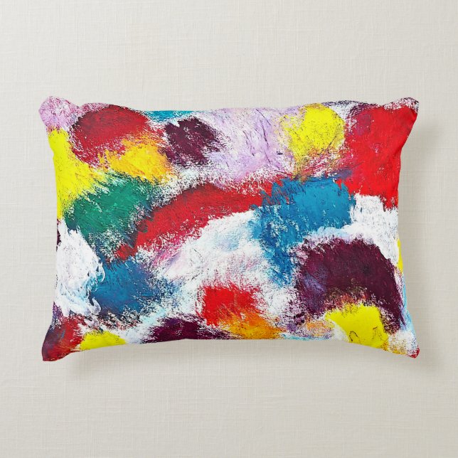 Vibrant Splash Throw Pillow (Front)