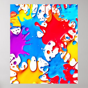 Vibrant Splashes of Neon Colours Poster