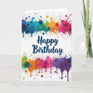 Vibrant Splatter Birthday Card