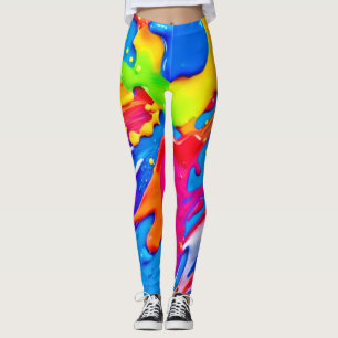Vibrant Splatter Colour Burst Design Leggings