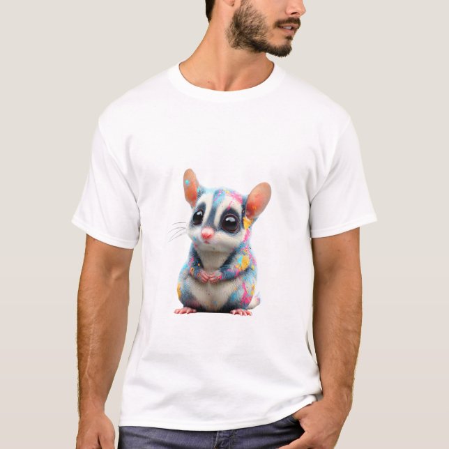 Vibrant Splatter Paint Sugar Glider Men T-Shirt (Front)