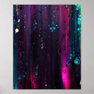 Vibrant Splotches Alcohol Painting Print