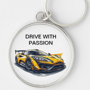 Vibrant Sports Car with Modern Design Key Ring