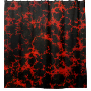 Vibrant Spotted Goth Red and Black Shower Curtain