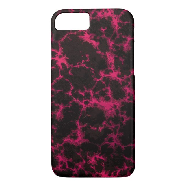 Vibrant Spotted Pink and Black Flames Case-Mate iPhone Case (Back)
