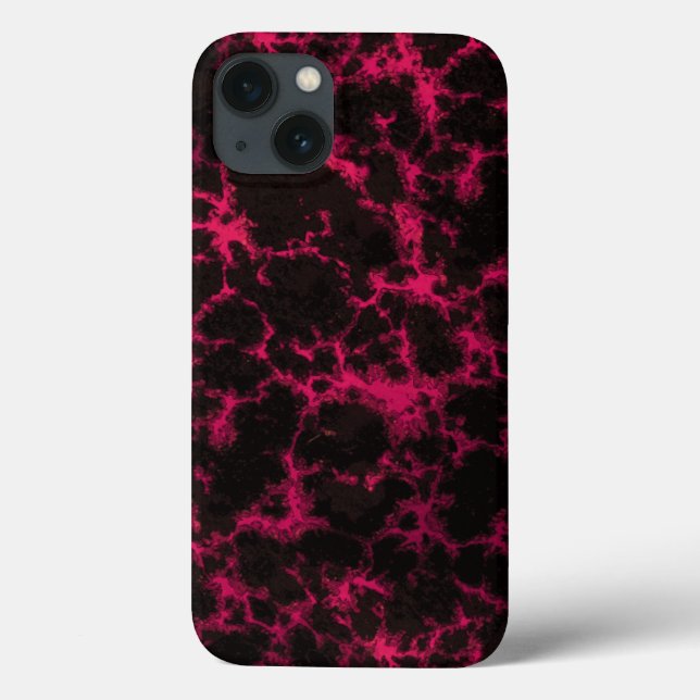 Vibrant Spotted Pink and Black Flames Case-Mate iPhone Case (Back)