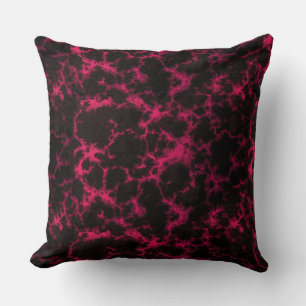 Vibrant Spotted Pink and Black Flames Cushion