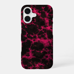 Vibrant Spotted Pink and Black Flames iPhone 16 Case