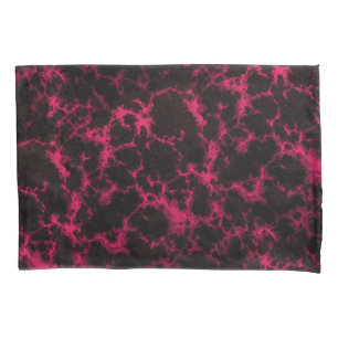 Vibrant Spotted Pink and Black Flames Pillowcase