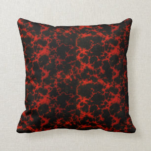 Vibrant Spotted Red and Black Flames Cushion