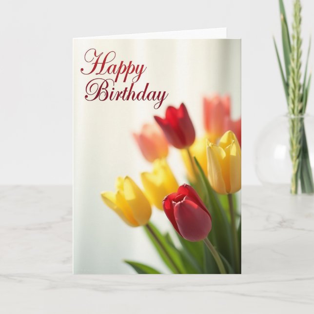Vibrant Spring Birthday Card (Front)