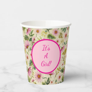 Vibrant Spring Floral Baby Shower Paper Cups