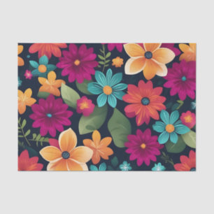 Vibrant Spring Floral Pattern Tissue Paper