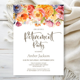 Vibrant Spring Floral Retirement Party Invitation
