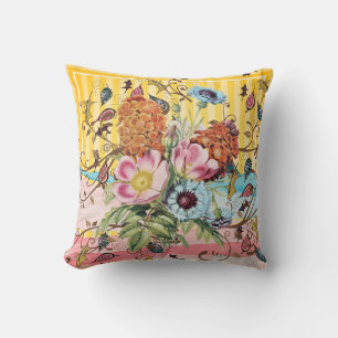 Vibrant Spring Florals Throw Pillow