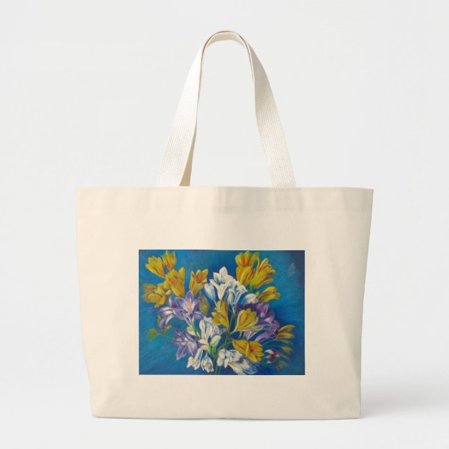 Vibrant Spring Freesia Posy Classic Tote bag (Front)